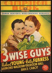 5s004 3 WISE GUYS pressbook + tipped in herald '36 Robert Young, Betty Furness, Damon Runyon