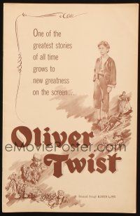 5s076 OLIVER TWIST pressbook '51 Robert Newton as Bill Sykes, directed by David Lean, cool art!