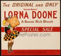 5s407 LORNA DOONE 12x13 advertising poster '50s from Uneeda Bakers, A Bonnie Rich Biscuit!
