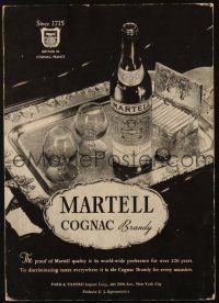 5s410 MARTELL COGNAC BRANDY 10x14 advertising poster '35 world-wide preference for over 220 years