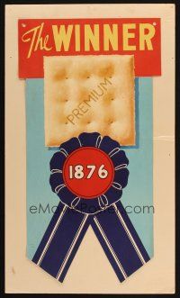 5s416 PREMIUM SALTINES die-cut 11x21 advertising poster '30s The Winner of crackers since 1876!