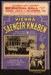 5s428 VIENNA BOYS CHOIR 14x21 music poster '30s The Singing Boys of Vienna Austria in Ohio!