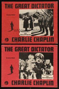5s351 GREAT DICTATOR 6 Swiss LCs '73 Charlie Chaplin directs and stars, wacky WWII comedy!