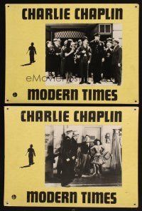 5s355 MODERN TIMES 4 Swiss LCs '70s great images of Charlie Chaplin as The Tramp!