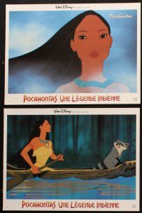 5s658 POCAHONTAS 10 French LCs '95 Walt Disney, Native American Indians, great cartoon images!
