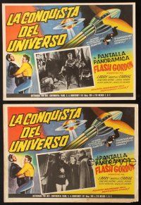 5s445 FLASH GORDON CONQUERS THE UNIVERSE 4 Mexican LCs R60s Buster Crabbe sci-fi serial, cool art!