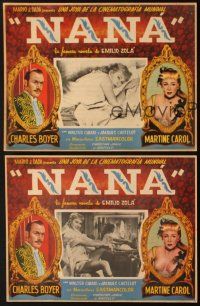5s456 NANA 3 Mexican LCs '55 Charles Boyer, sexy Martine Carol, different images!