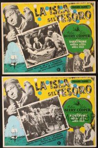 5s449 TREASURE ISLAND 4 Mexican LCs R60s Wallace Beery as Long John Silver, Jackie Cooper, different
