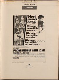 5s036 FROM RUSSIA WITH LOVE pressbook '64 Sean Connery is Ian Fleming's James Bond 007!