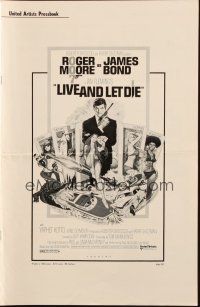 5s060 LIVE & LET DIE pressbook '73 Roger Moore as James Bond, art by Robert McGinnis!