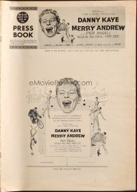 5s067 MERRY ANDREW pressbook '58 art of laughing Danny Kaye, Pier Angeli & Angelina the chimp!
