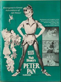5s080 PETER PAN pressbook R69 Walt Disney animated cartoon fantasy classic, great art!