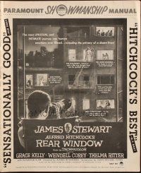 5s082 REAR WINDOW pressbook '54 Alfred Hitchcock classic, voyeur Jimmy Stewart, Grace Kelly!