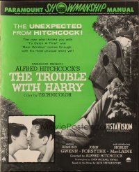 5s104 TROUBLE WITH HARRY pressbook '55 Alfred Hitchcock, Edmund Gwenn, Forsythe, Shirley MacLaine!