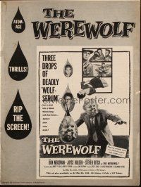 5s112 WEREWOLF pressbook '56 great wolf-man horror images, it happens before your horrified eyes!