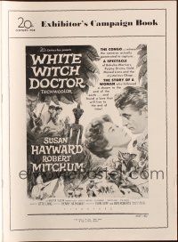 5s113 WHITE WITCH DOCTOR pressbook '53 art of Susan Hayward & Robert Mitchum in African jungle!