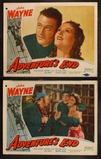 5t902 ADVENTURE'S END 2 LCs R49 cool images of young John Wayne, pretty Diana Gibson, and sailors!