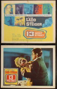 5t026 13 WEST STREET 8 LCs '62 Alan Ladd, Rod Steiger, as shocking as a scream in the night!