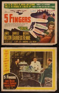 5t032 5 FINGERS 8 LCs '52 James Mason, Danielle Darrieux, true story of the most fabulous spy!