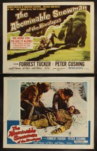 5t037 ABOMINABLE SNOWMAN OF THE HIMALAYAS 8 LCs '57 Peter Cushing, the dreaded man-beast of Tibet!