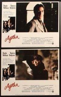 5t698 AGATHA 6 LCs '79 cool border puzzle art of Dustin Hoffman & Vanessa Redgrave as Christie!