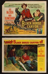 5t077 BLACK HORSE CANYON 8 LCs '54 Joel McCrea, Mari Blanchard, art of the outlaw stallion!