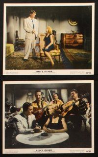 5w004 HELL'S ISLAND 12 color 8x10 stills '55 John Payne & sexy Mary Murphy in the South Seas!