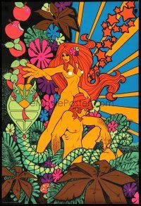 5x671 ADAM & EVE blacklight Canadian commercial poster '70s sexy psychedelic art!