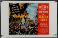 5x672 AFRICAN QUEEN commercial poster '83 classic art of Robert Morley & Katharine Hepburn!