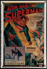 5x828 ATOM MAN VS SUPERMAN printer's test REPRODUCTION chapter 7 special 28x41 '90s DC serial!