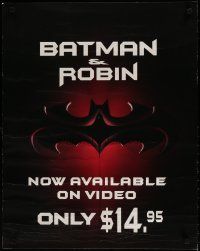 5x611 BATMAN & ROBIN heavy stock video poster '97 Clooney, O'Donnell, cool image of bat symbol!