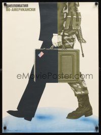 5x481 DIPLOMACY THE AMERICAN WAY Russian special 19x26 '86 art of half soldier & half businessman!