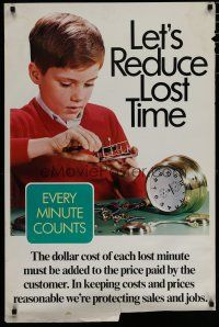 5x351 EVERY MINUTE COUNTS 24x37 motivational poster '70 boy working on clock!