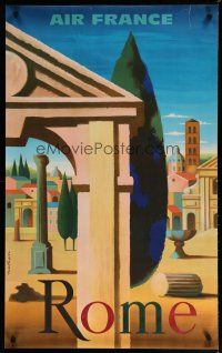 5x087 AIR FRANCE ROME French travel poster '59 Jacques Nathan-Garamond art of ancient ruins!