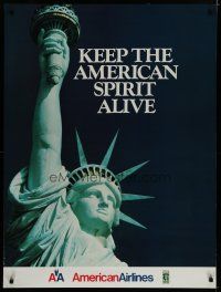 5x026 AMERICAN AIRLINES KEEP THE AMERICAN SPIRIT ALIVE travel poster '80s Statue of Liberty!