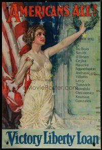 5x006 AMERICANS ALL 27x40 WWI war poster '19 wonderful Howard Chandler Christy patriotic art!