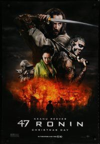 5y009 47 RONIN teaser DS 1sh '13 Keanu Reeves w/sword, Hiroyuki Sanada, Rick Genest!