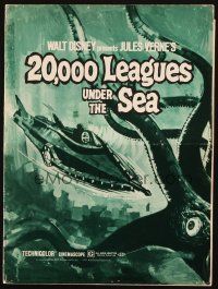 5z394 20,000 LEAGUES UNDER THE SEA pressbook R71 Jules Verne, wonderful art of deep sea divers!