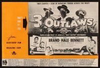 5z397 3 OUTLAWS pressbook '56 Neville Brand & Alan Hale Jr, America's most wanted desperados!