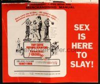 5z423 ARRIVEDERCI, BABY pressbook '66 Tony Curtis is a ladykiller, great wacky Jack Davis art!