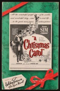 5z479 CHRISTMAS CAROL pressbook '51 Charles Dickens holiday classic, Alastair Sim as Scrooge!