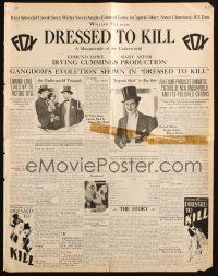 5z527 DRESSED TO KILL pressbook '28 Mary Astor, Edmund Lowe, masquerade of the underworld!