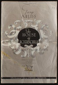 5z629 HOUSE OF ROTHSCHILD pressbook '34 George Arliss, Boris Karloff, Robert Young, Loretta Young