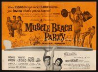 5z748 MUSCLE BEACH PARTY pressbook '64 Frankie & Annette, 10,000 biceps & 5,000 bikinis!