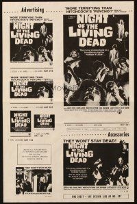 5z762 NIGHT OF THE LIVING DEAD 2pg pressbook '68 George Romero classic, they lust for human flesh!