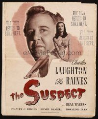 5z901 SUSPECT pressbook '44 great images of Charles Laughton & sexiest Ella Raines!