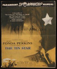 5z934 TIN STAR pressbook '57 great images of cowboys Henry Fonda & Anthony Perkins!