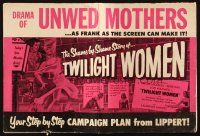 5z954 TWILIGHT WOMEN pressbook '53 shame by shame story, frank, bold, raw, sexy catfight image!