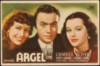 5z011 ALGIERS Spanish herald '38 Charles Boyer between sexiest Hedy Lamarr & Sigrid Gurie!