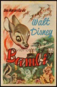 5z028 BAMBI Spanish herald '50 Disney cartoon classic, different art with Thumper & Flower!